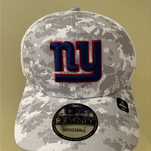 Gray Camo Adjustable Cap with Blue and Red Logo salute service